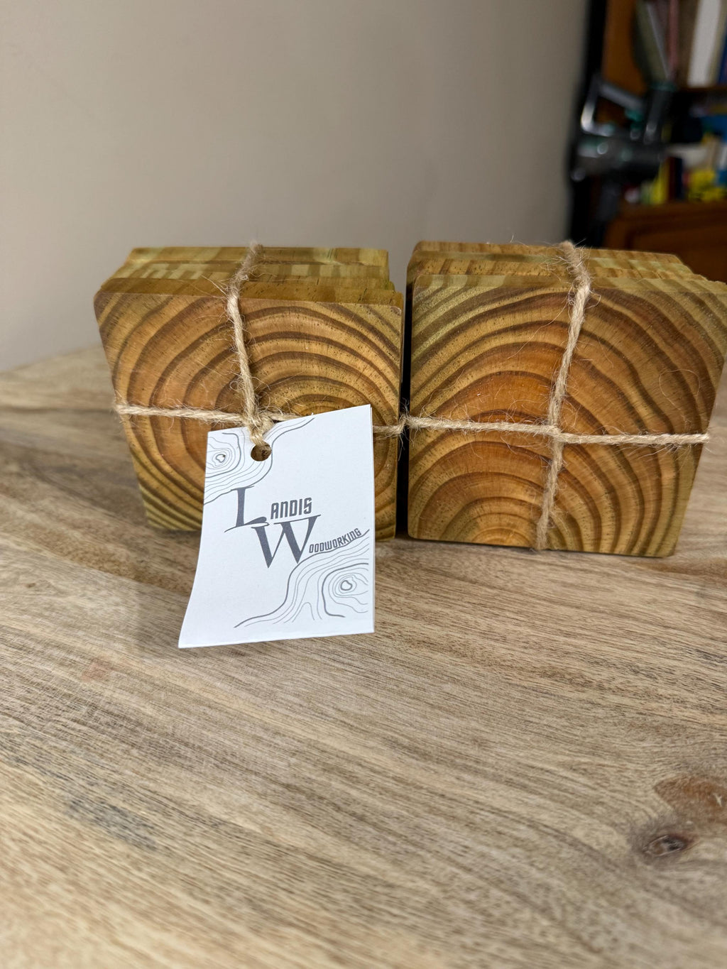 Handmade Natural Wood Drink Coasters