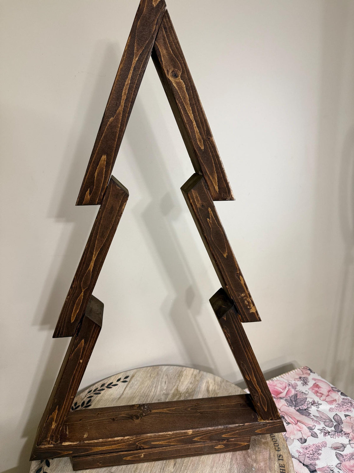 Rustic Handcrafted Wooden Christmas Tree Frame