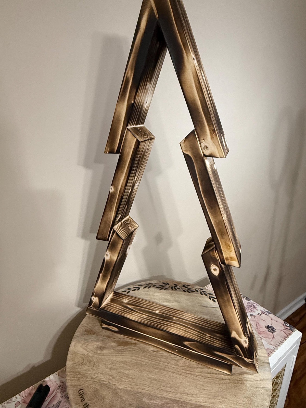 Charred Wood Christmas Tree Frame