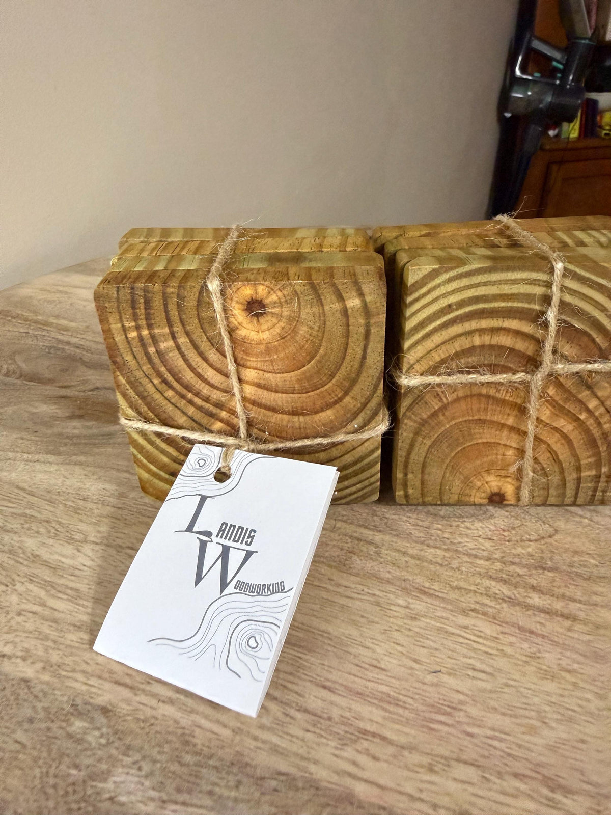 Handmade Natural Wood Drink Coasters
