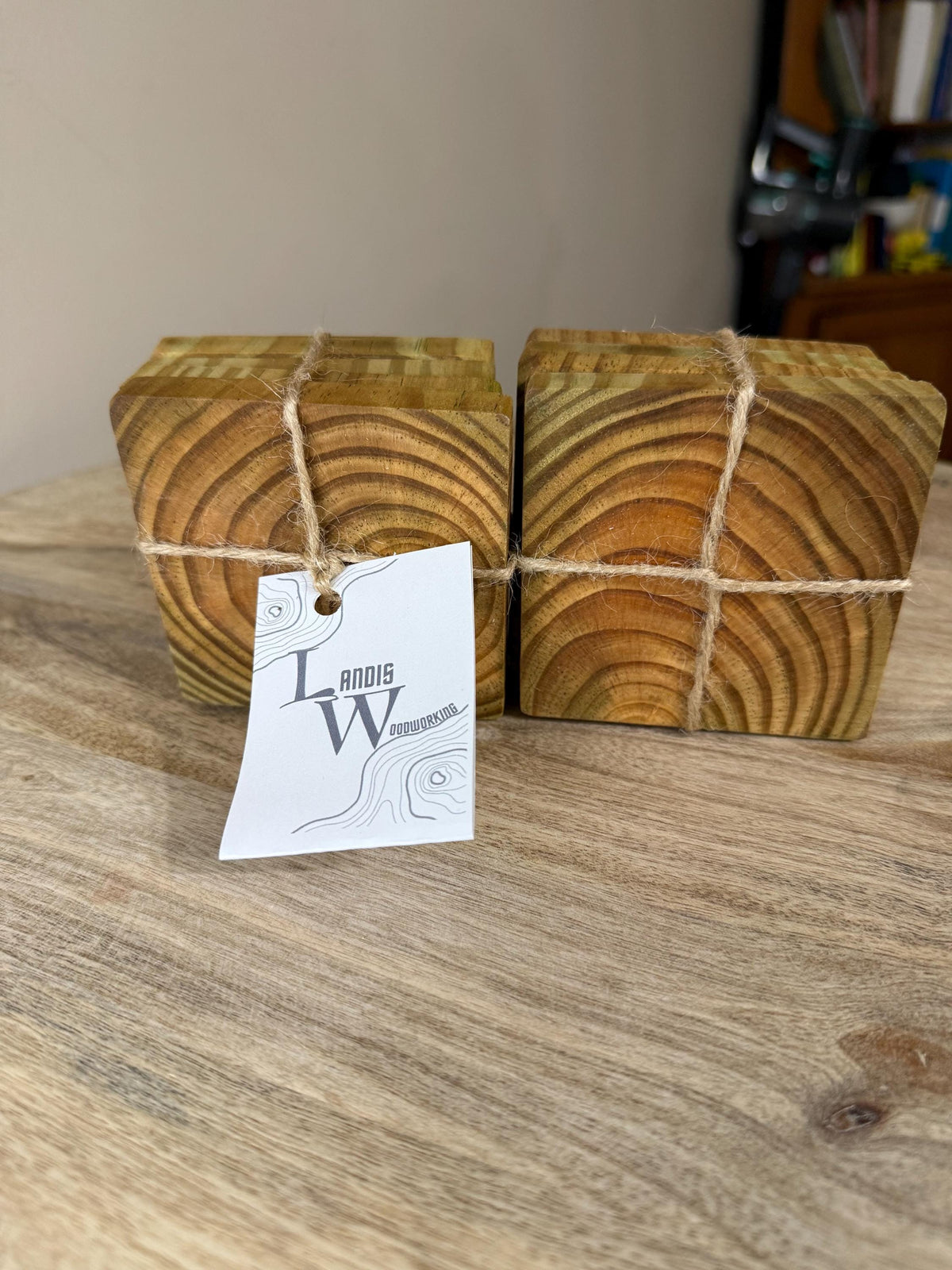 Handmade Natural Wood Drink Coasters